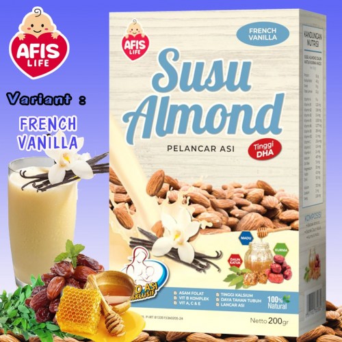Afis Life Susu Almond Pelancar Asi 200gr - French Vanilla